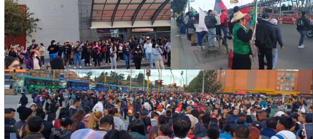 En vivo Paro nacional hoy | Bloqueos por manifestaciones en avenida Suba, Portal Américas y la autopista Sur